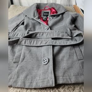 Girl's Grey Long Sleeve Coat - Me Jane - XL (16)